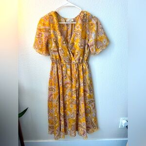 Midi yellow spring dress